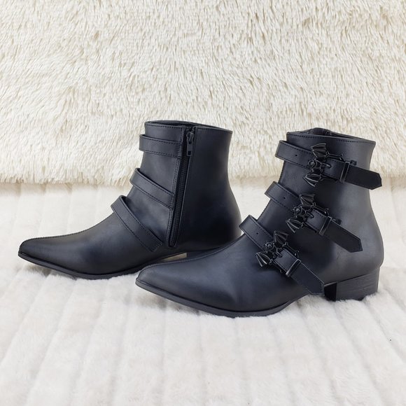 Warlock Bat Buckle Multi Strap Men\'s Goth Dress Boots main image 8